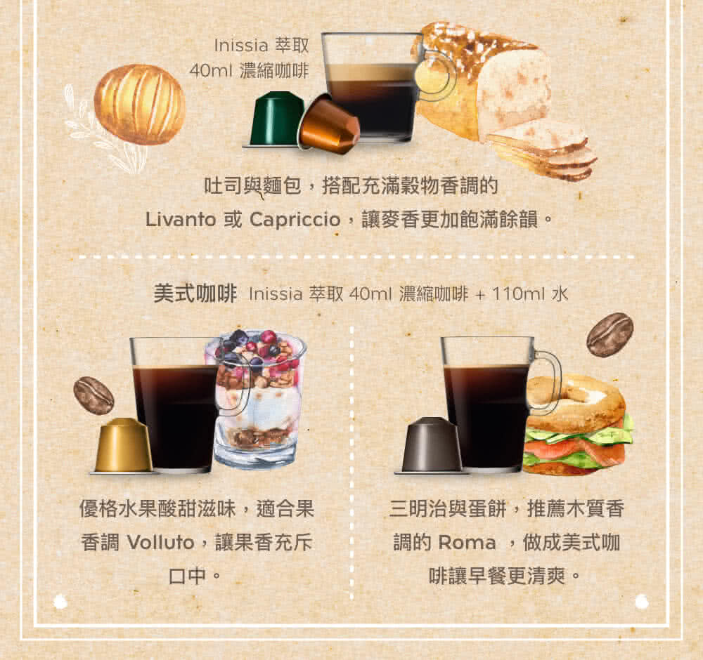 美式咖啡 Inissia 萃取 40ml 浓缩咖啡  110ml 水