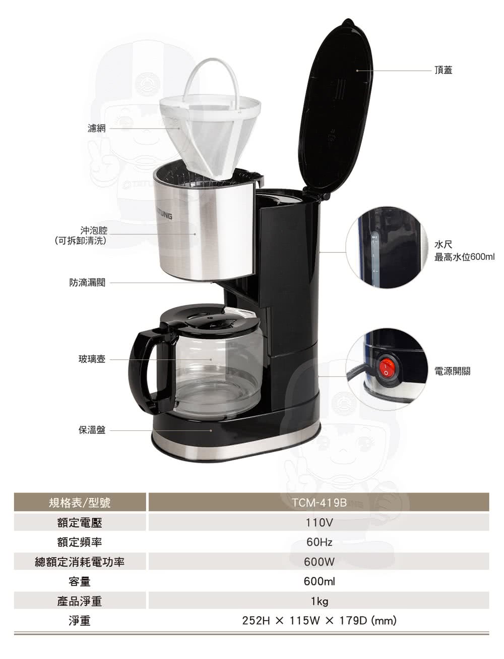 最高水位600ml
