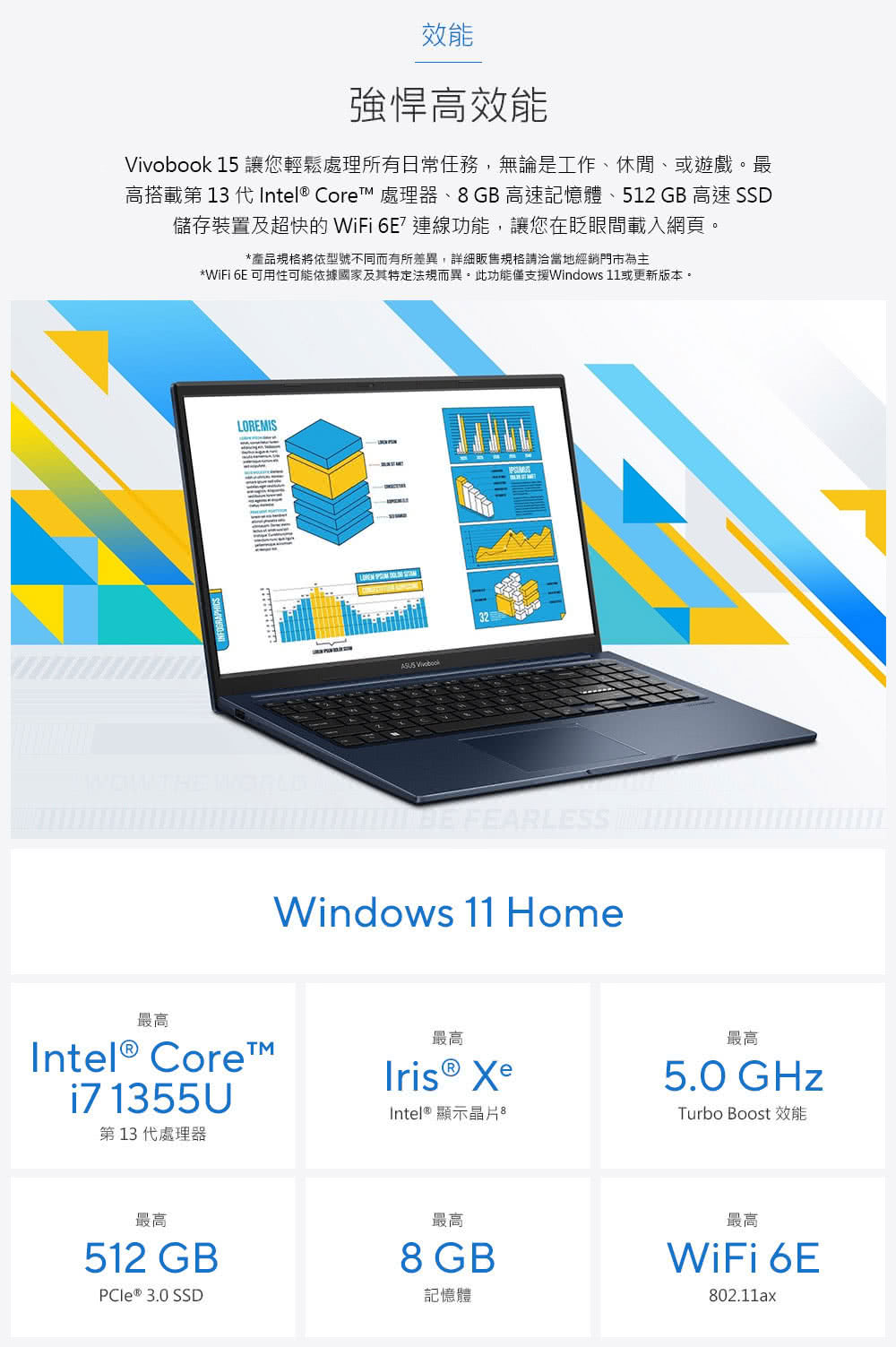 高搭载第 13 代 Intel Core 处理器、8 GB 高速记忆体、512 GB 高速 SSD